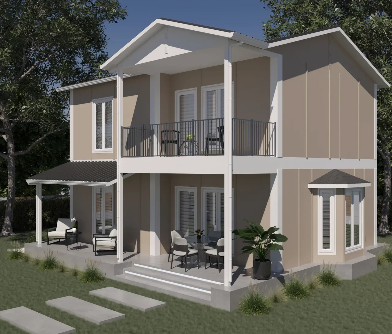3+1 Çift Katlı Prefabrik Ev 126 m²